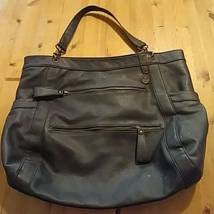 Brown leather shoulder bag